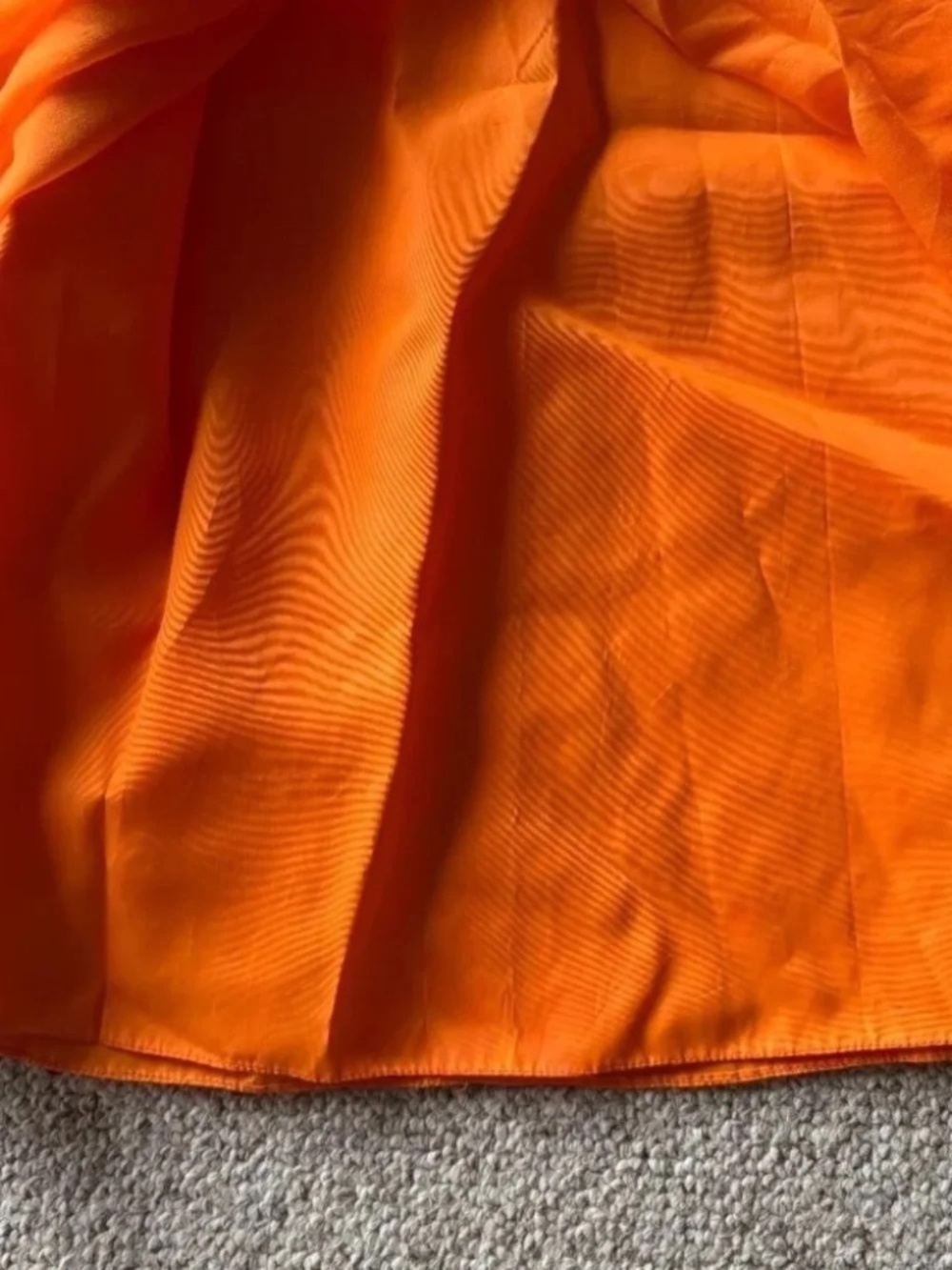 Vintage 70s Orange Prairie Maxi Dress Boho Cottagecore Lace Glam Ren Fair XS - Picture 12 of 16